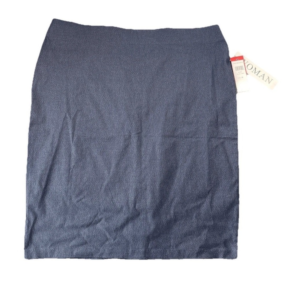 Love Scarlett Plus Size Pencil Skirt Womens 1XL Blue Stretch‎ Workwear Office